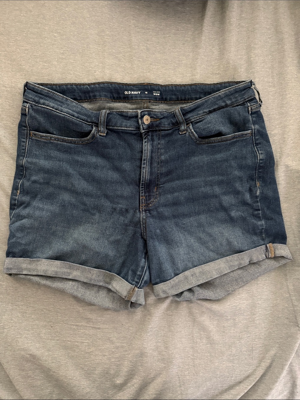 Old Navy Dark Wash Rolled-Hem High-Rise Jean Shorts